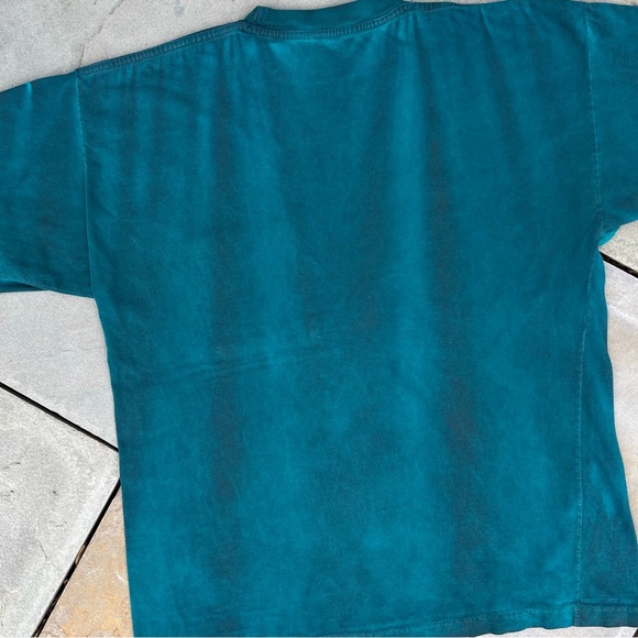 Vintage 90s Overdyed Dark Teal Reworked Pocket T-Shirt - Picture 5 of 5